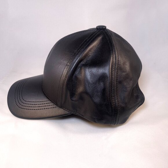 Adjustable Baseball Hat USA Made + Embossed Emstate Winner Caps Genuine Leather - Picture 6 of 16